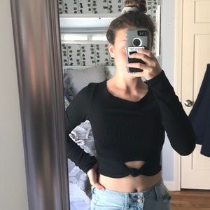 Black crop top shirt from Hollister